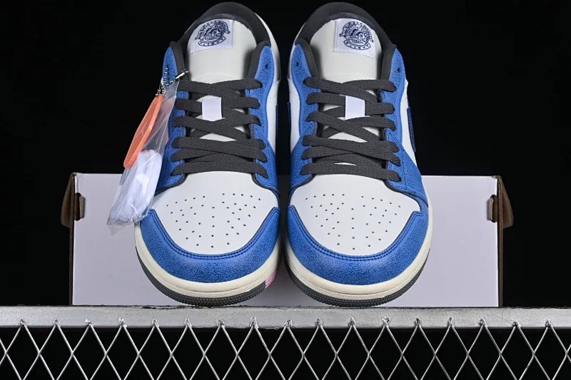 All categories Air Jordan Jordan series basketball shoes Air Jordan 1 Low Air Jordan 1 Low "Flight Vintage" AJ1 Joe 1 distressed white and blue FV8439-104